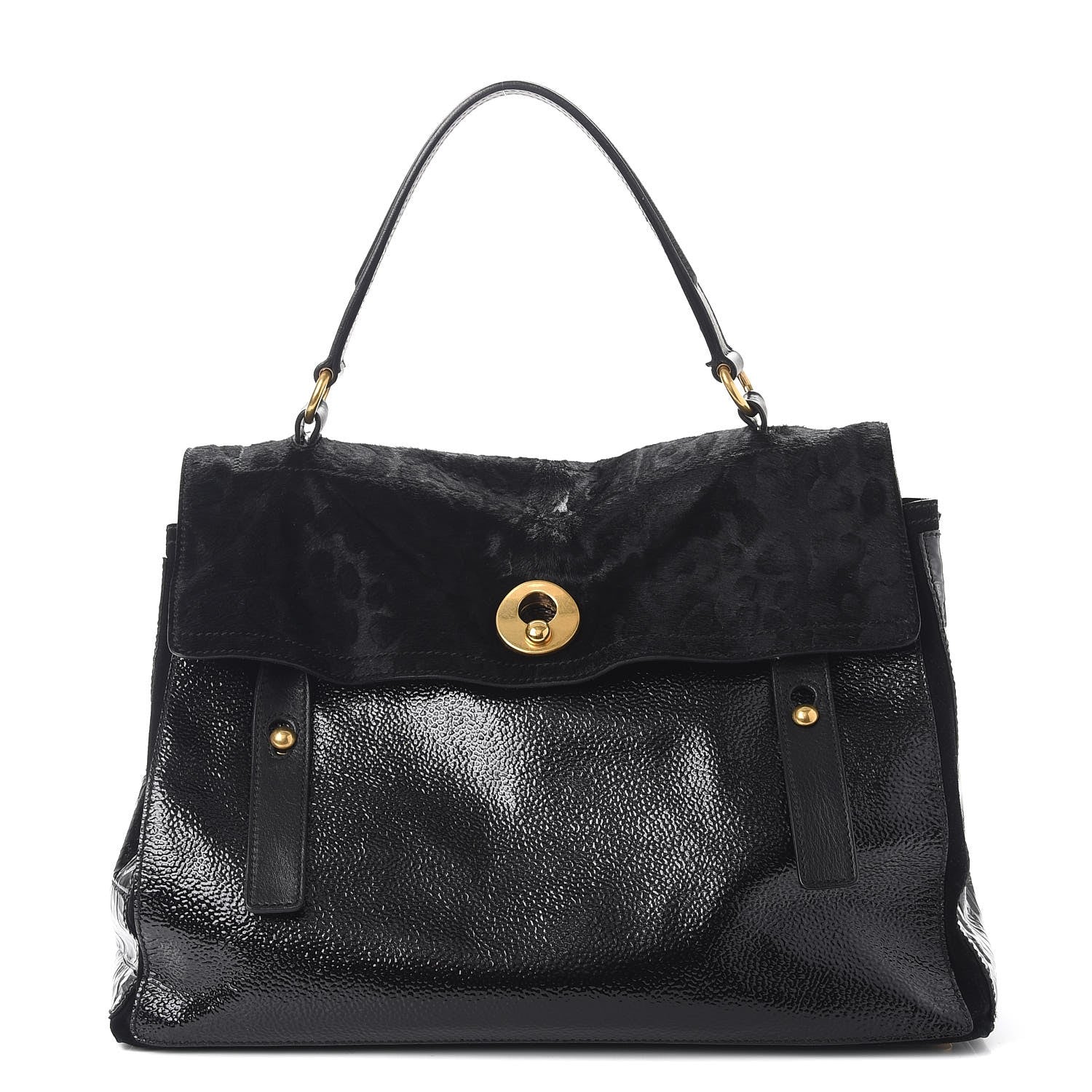 Saint Laurent Pony Hair Patent Large Muse Two Black 1 of 8