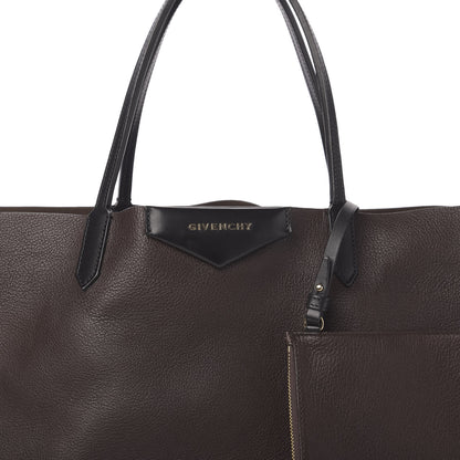 Givenchy Grained Calfskin Large Antigona Tote Dark Brown Tan 10 of 11
