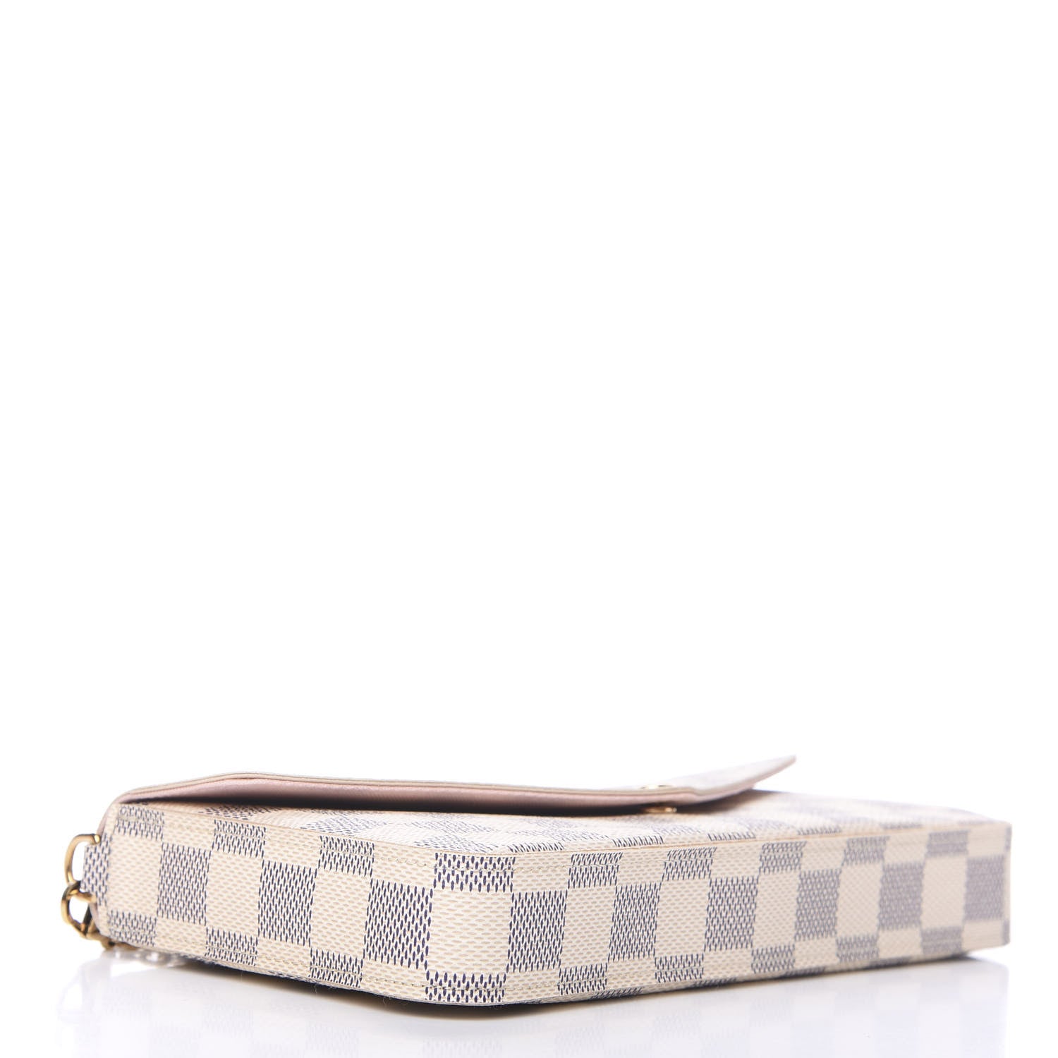 Louis Vuitton Damier Azur Pochette Felicie Chain Wallet Rose Ballerine 3 of 10