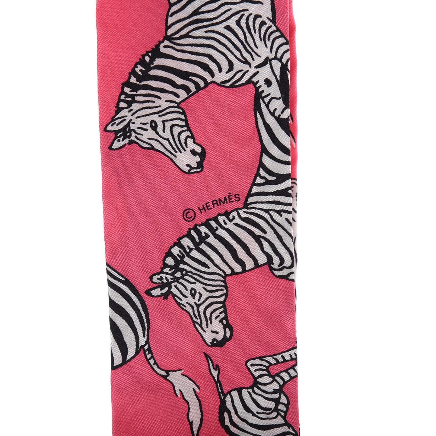 Silk Les Zebres Twilly Rose Bonbon Black