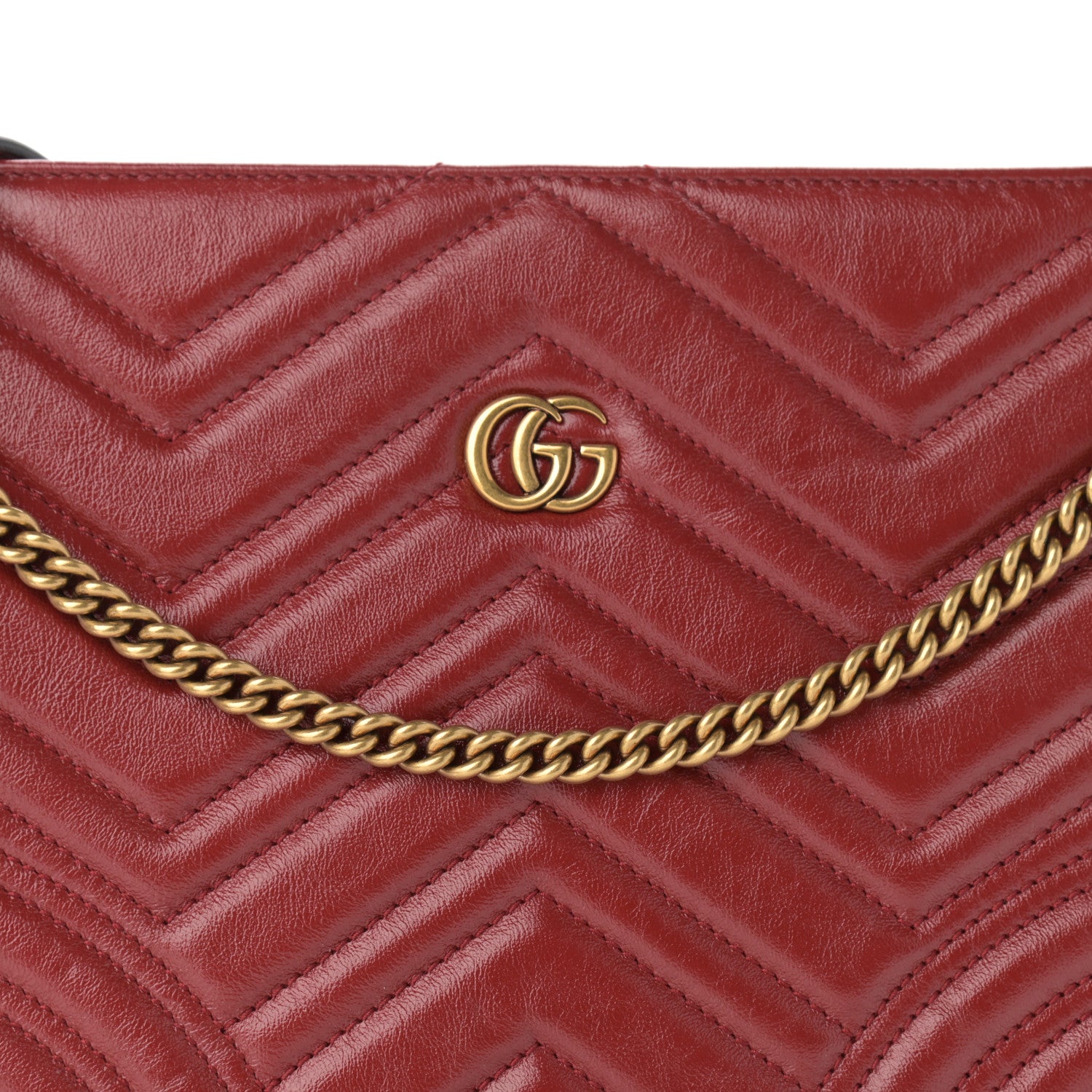 Gucci Azalea Calfskin Matelasse Heart Medium GG Marmont Slim Shoulder Bag Romantic Cerise 8 of 10