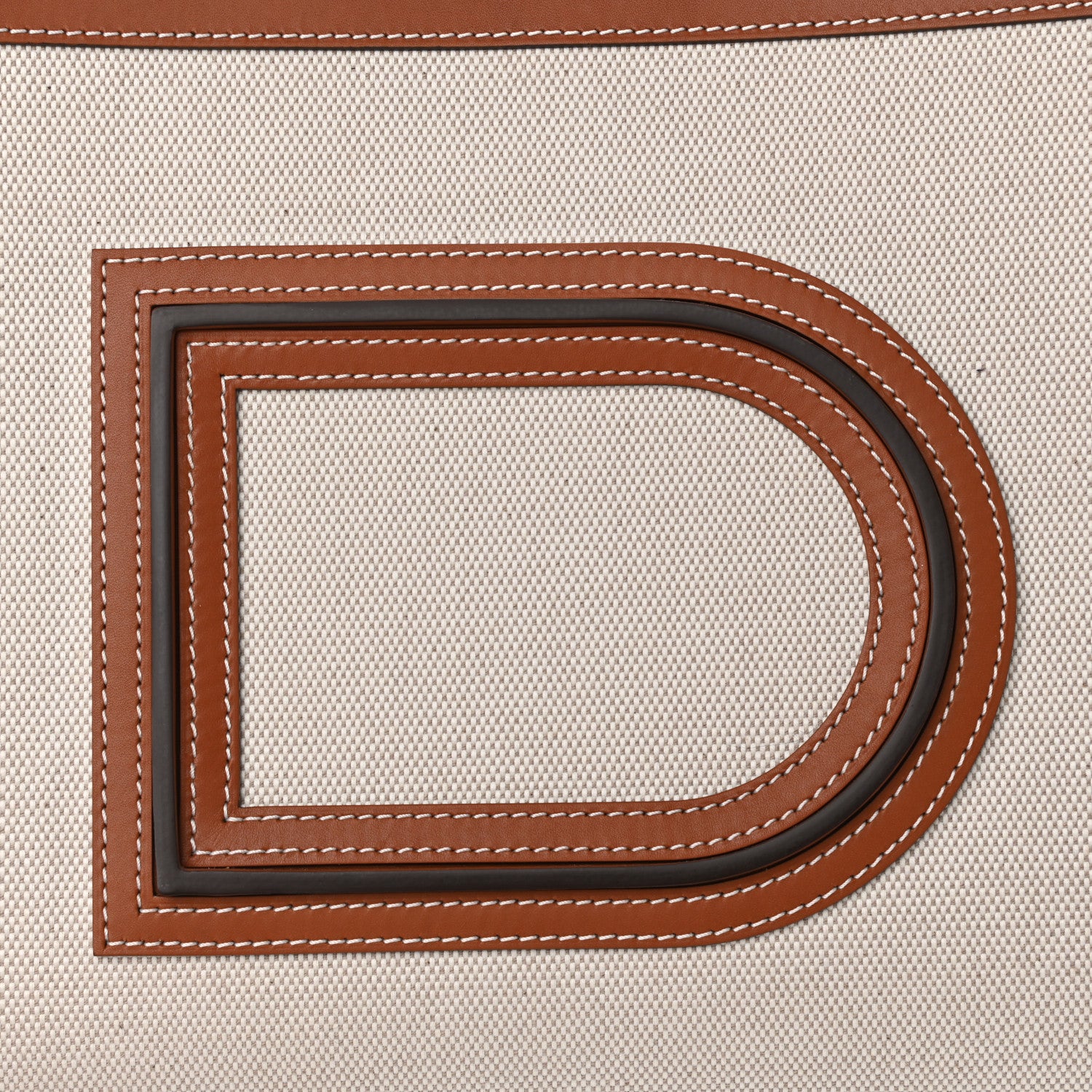 Delvaux Canvas Calfsim Frame Tote PM Natural Brandy 7 of 9
