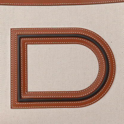 Delvaux Canvas Calfsim Frame Tote PM Natural Brandy 7 of 9