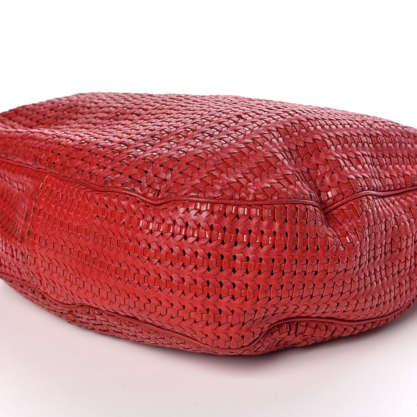 Lambskin Woven Dior Soft Hobo Rouge Moyen