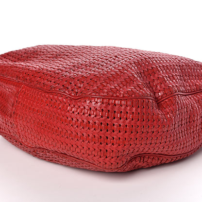 Christian Dior Lambskin Woven Dior Soft Hobo Rouge Moyen 6 of 12