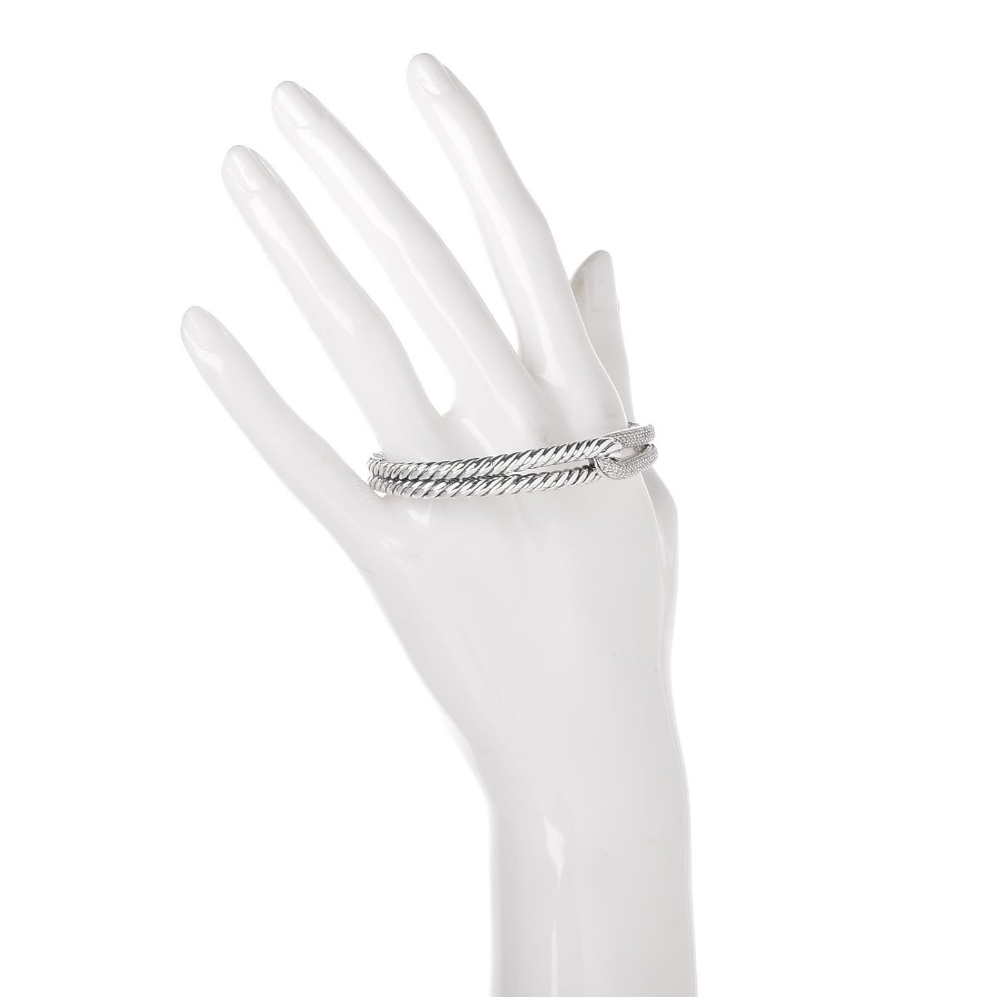 Sterling Silver Diamond Pave 10mm Single Loop Labyrinth Bracelet