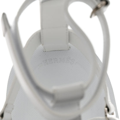 Hermes Calfskin Womens Enid Sandals 39 White 6 of 11