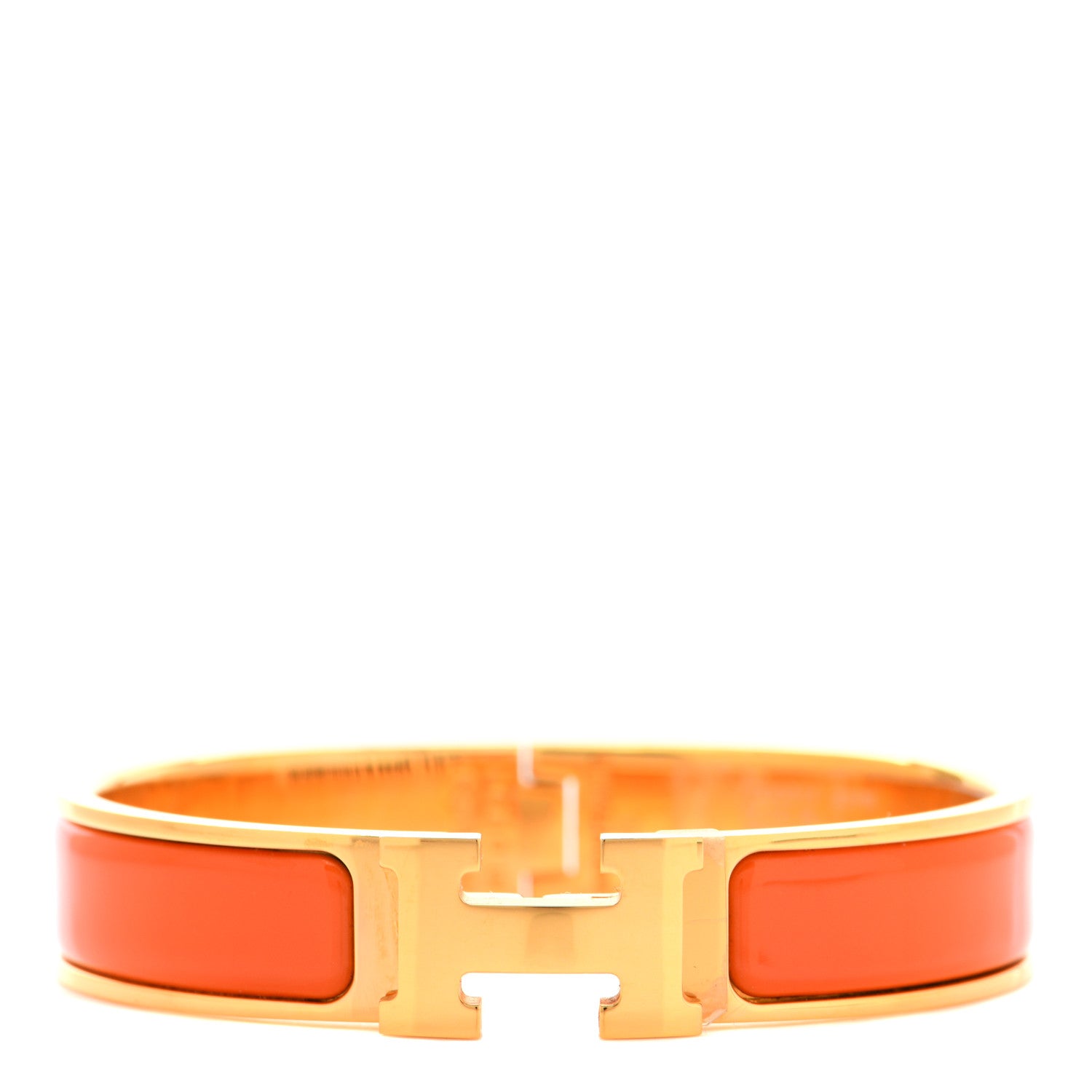 Hermes Enamel Narrow Clic Clac H Bracelet PM Orange 1 of 5