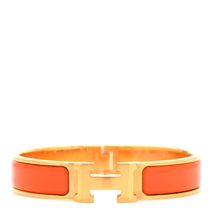 Hermes Enamel Narrow Clic Clac H Bracelet PM Orange 1 of 5