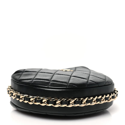 Chanel Lambskin Quilted Chain Around Pouch Black 4 of 8