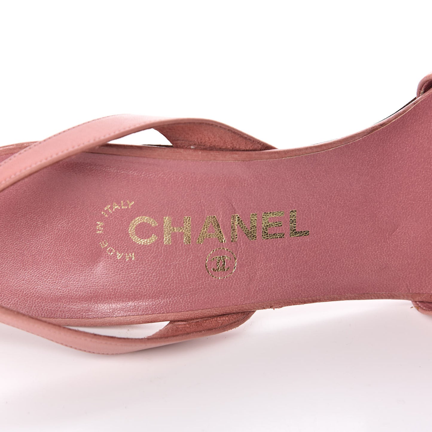 Lambskin Logo Slingback Sandals 39.5 Pink