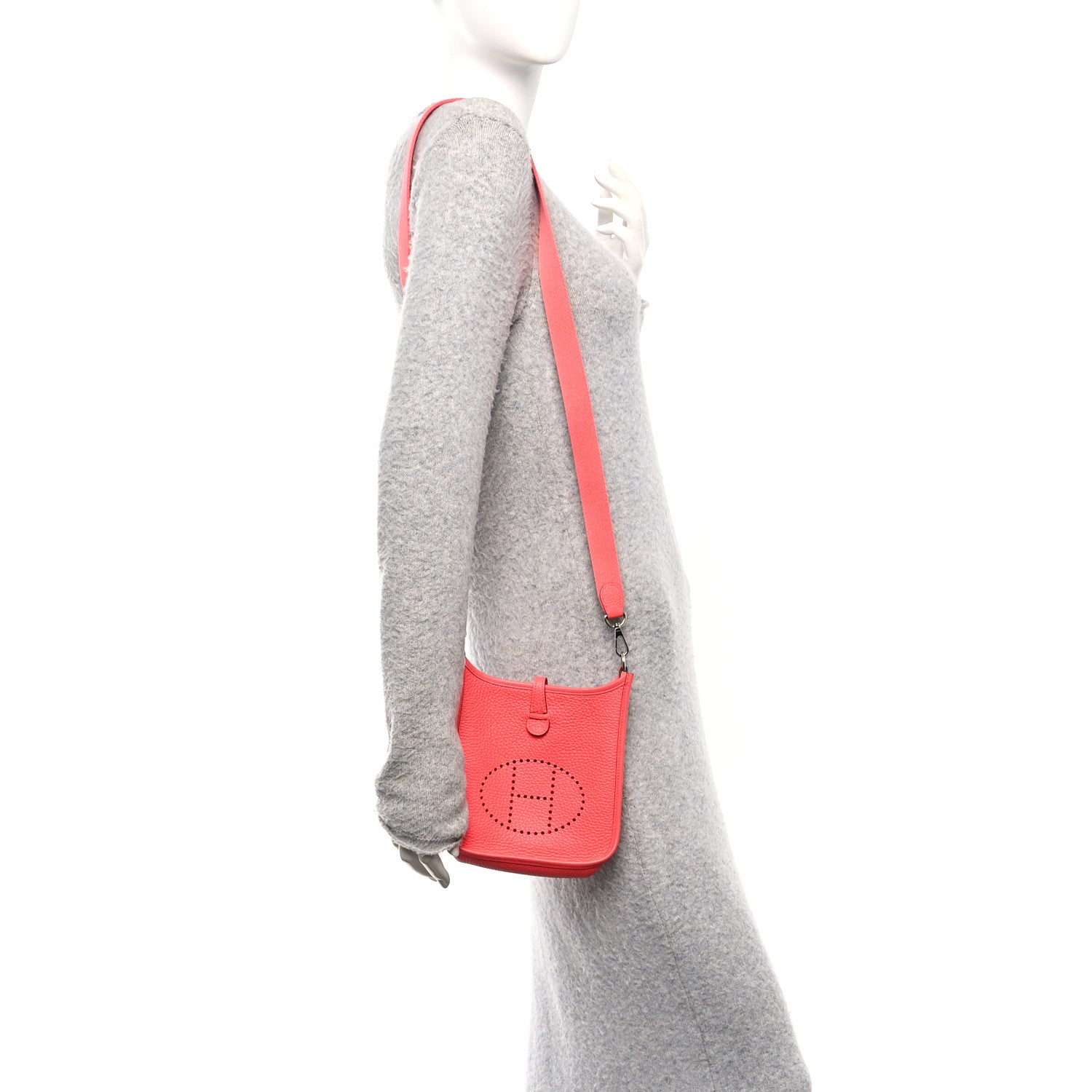 Hermes Taurillon Clemence Evelyne TPM Rose Jaipur 2 of 13