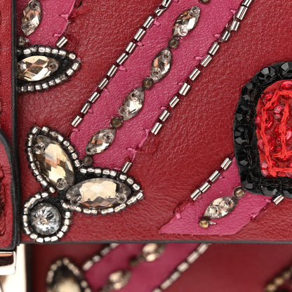 Valentino Garavani Vitello Crystal Loveblade Embellished Mini Glam Lock Rockstud Flap Rubino 14 of 14