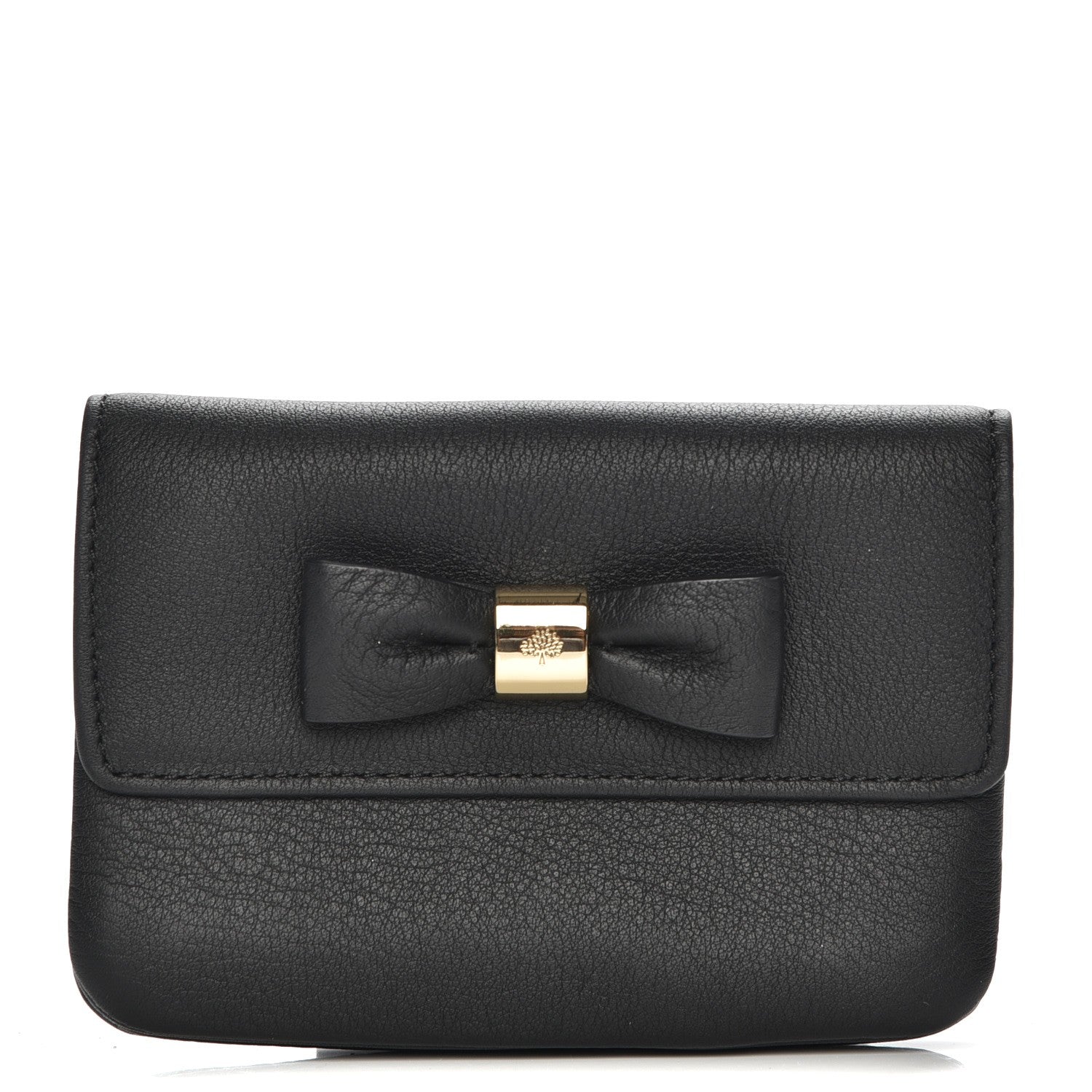Mulberry Goatskin Bow Coin Purse Black 1 of 7