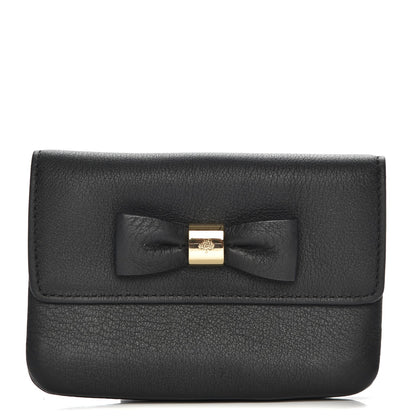 Mulberry Goatskin Bow Coin Purse Black 1 of 7
