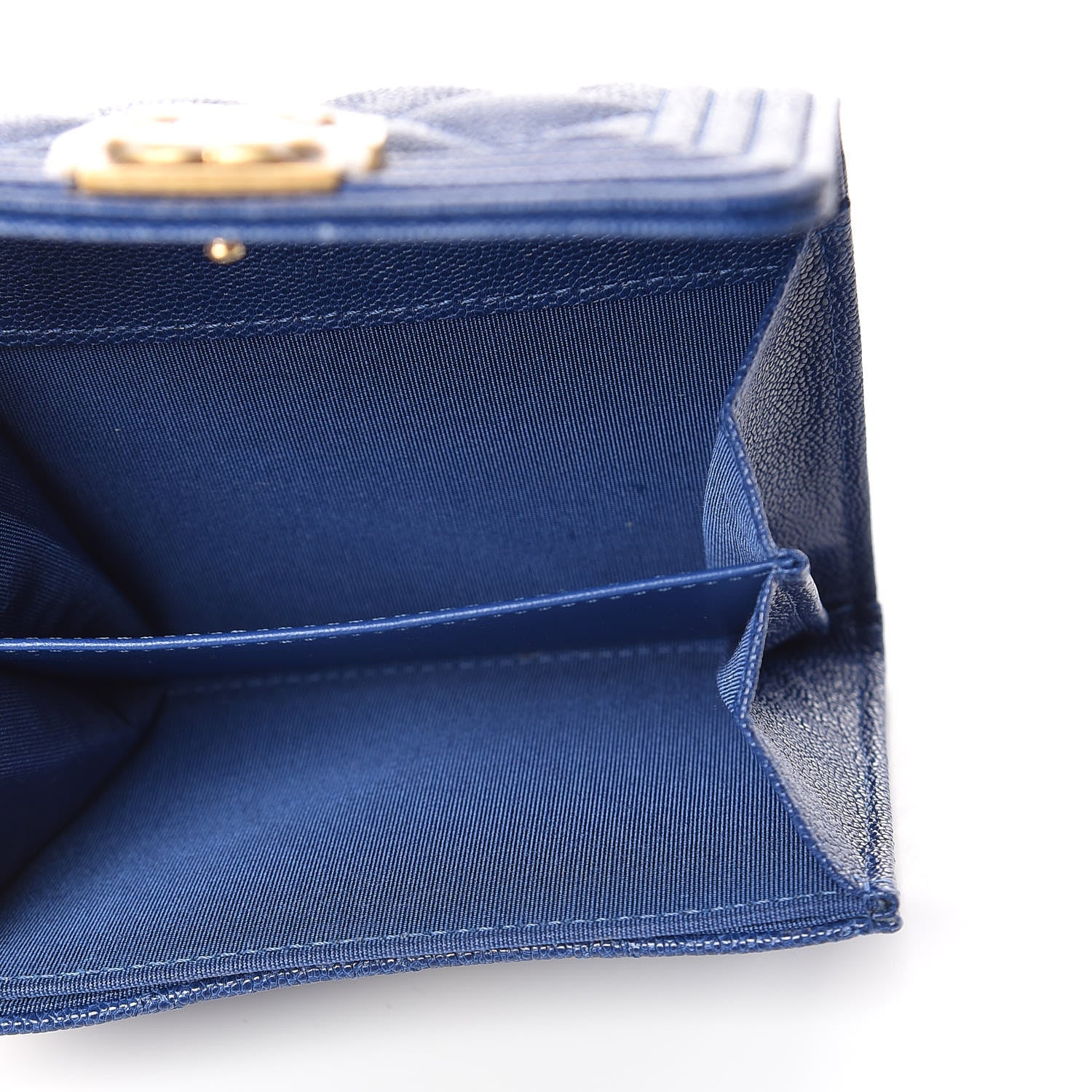 Chanel Caviar Quilted Boy Card Holder Wallet Blue 5 of 8