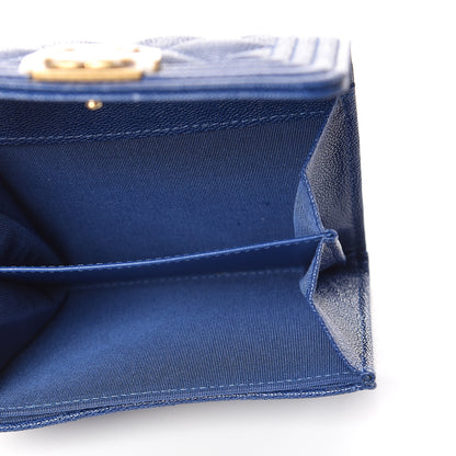 Chanel Caviar Quilted Boy Card Holder Wallet Blue 5 of 8