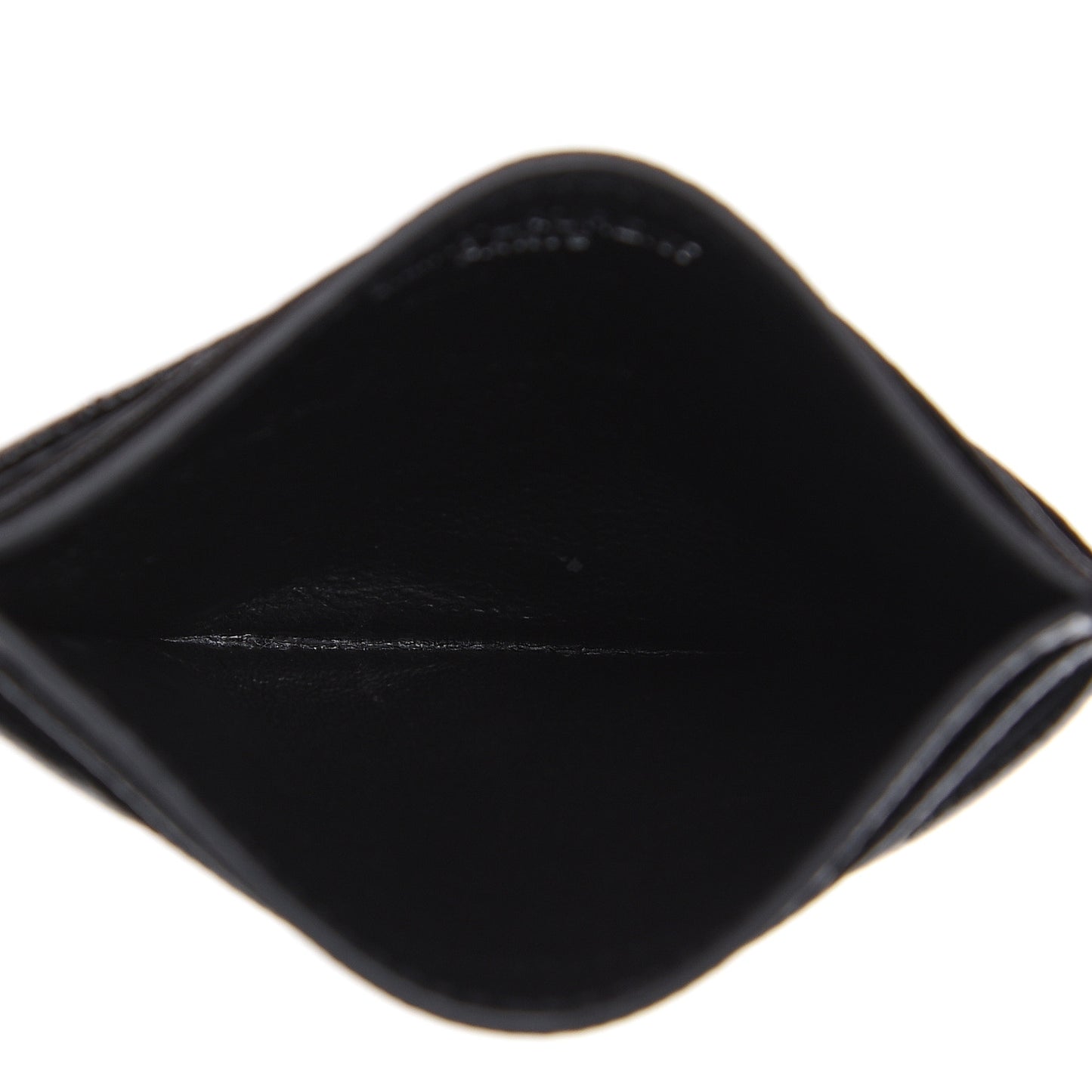 Grain De Poudre Matelasse Chevron Monogram Credit Card Case Black