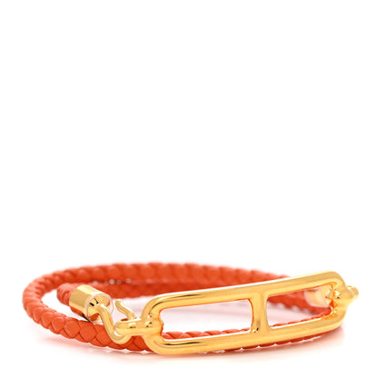 Hermes Swift Roulis Double Tour Bracelet T1 Orange 1 of 5