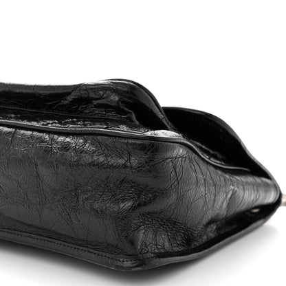 Saint Laurent Crinkled Calfskin Matelasse Monogram Large Niki Chain Satchel Black 10 of 13