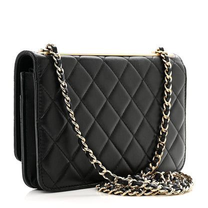 Chanel Lambskin Quilted Trendy CC Wallet On Chain WOC Black 3 of 11