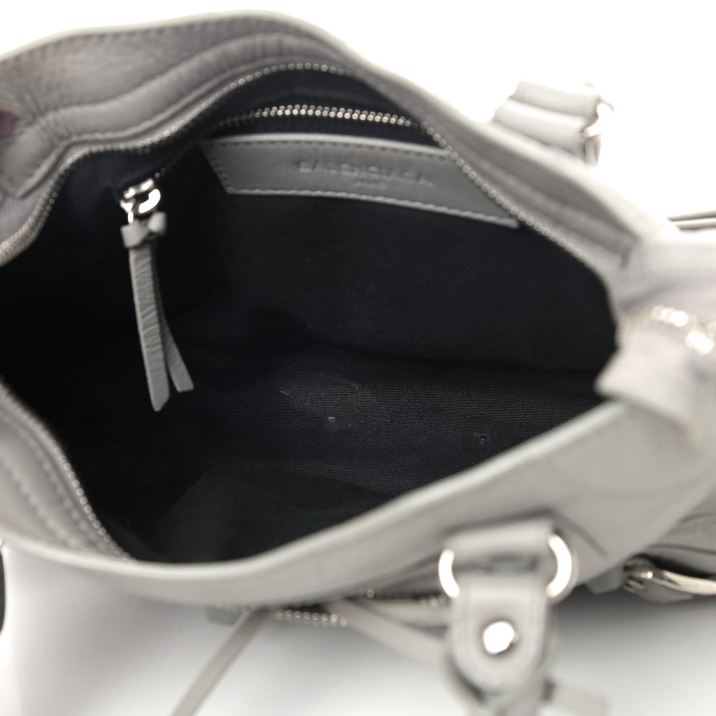 Matte Goatskin Rubber Covered Classic Hardware Mini City Gris Glace