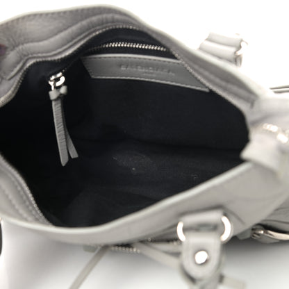 Balenciaga Matte Goatskin Rubber Covered Classic Hardware Mini City Gris Glace 4 of 11