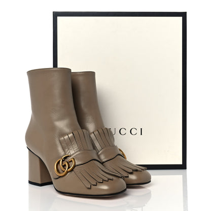 Gucci Malaga Kid GG Marmont Fringe 75mm Ankle Boots 38 Mud 8 of 8