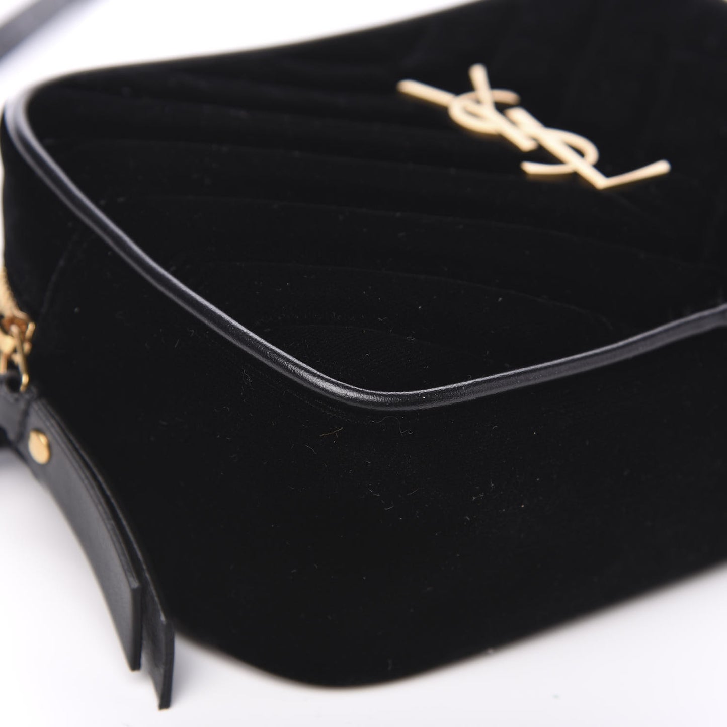 Velour Matelasse Monogram Lou Belt Bag Black