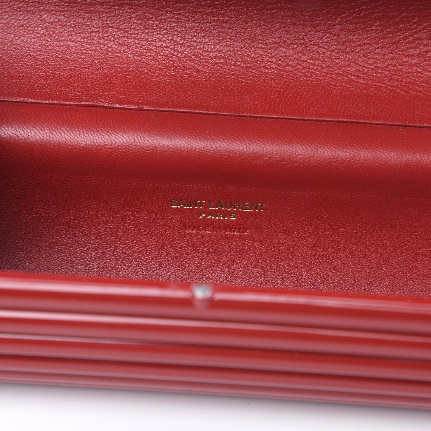 Ribbed Plexiglass Lambskin Fringe Monogram Opium Box Bag Red