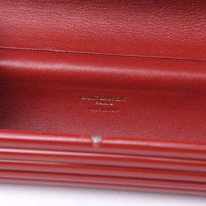 Saint Laurent Ribbed Plexiglass Lambskin Fringe Monogram Opium Box Bag Red 6 of 10