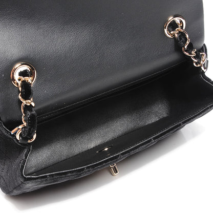 Chanel Velvet Quilted Rectangle Mini Flap Black 5 of 8