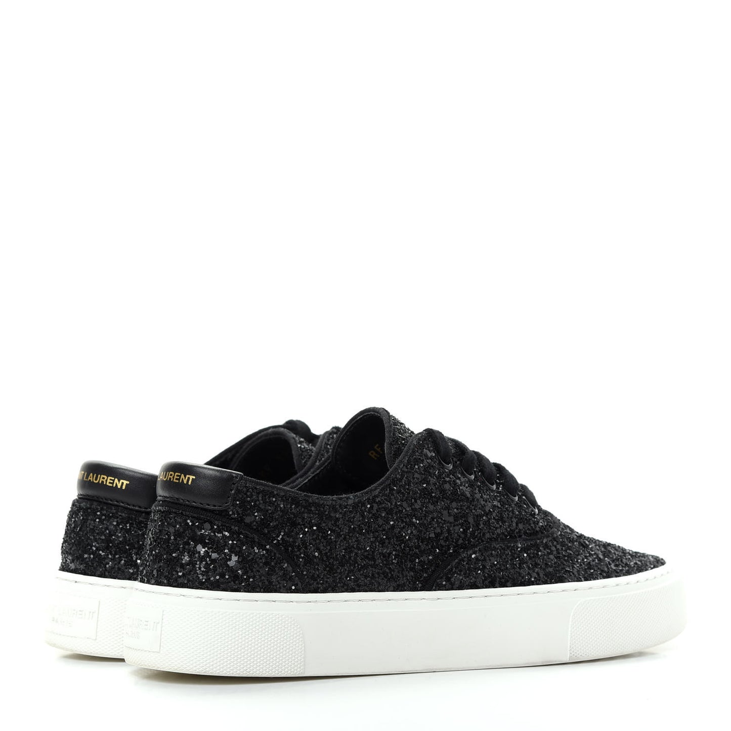 Calfskin Crystal Glitter Venice Low Top Sneakers 38.5 Black