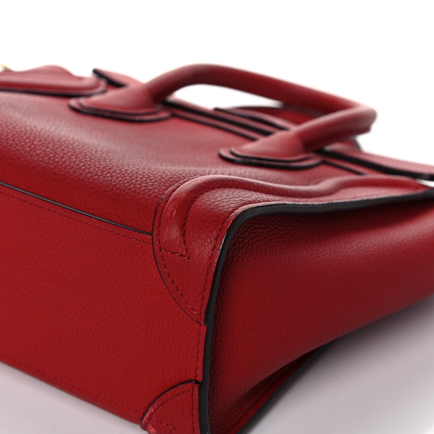 Drummed Calfskin Nano Luggage Red