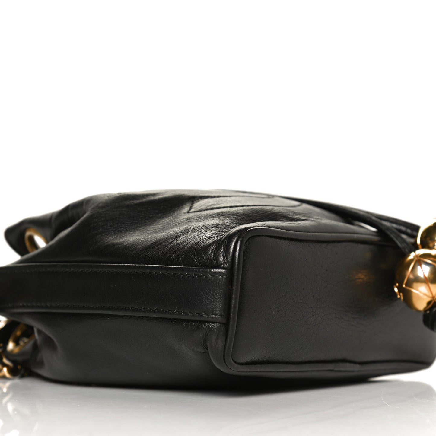 Lambskin Mini CC Drawstring Bag Black