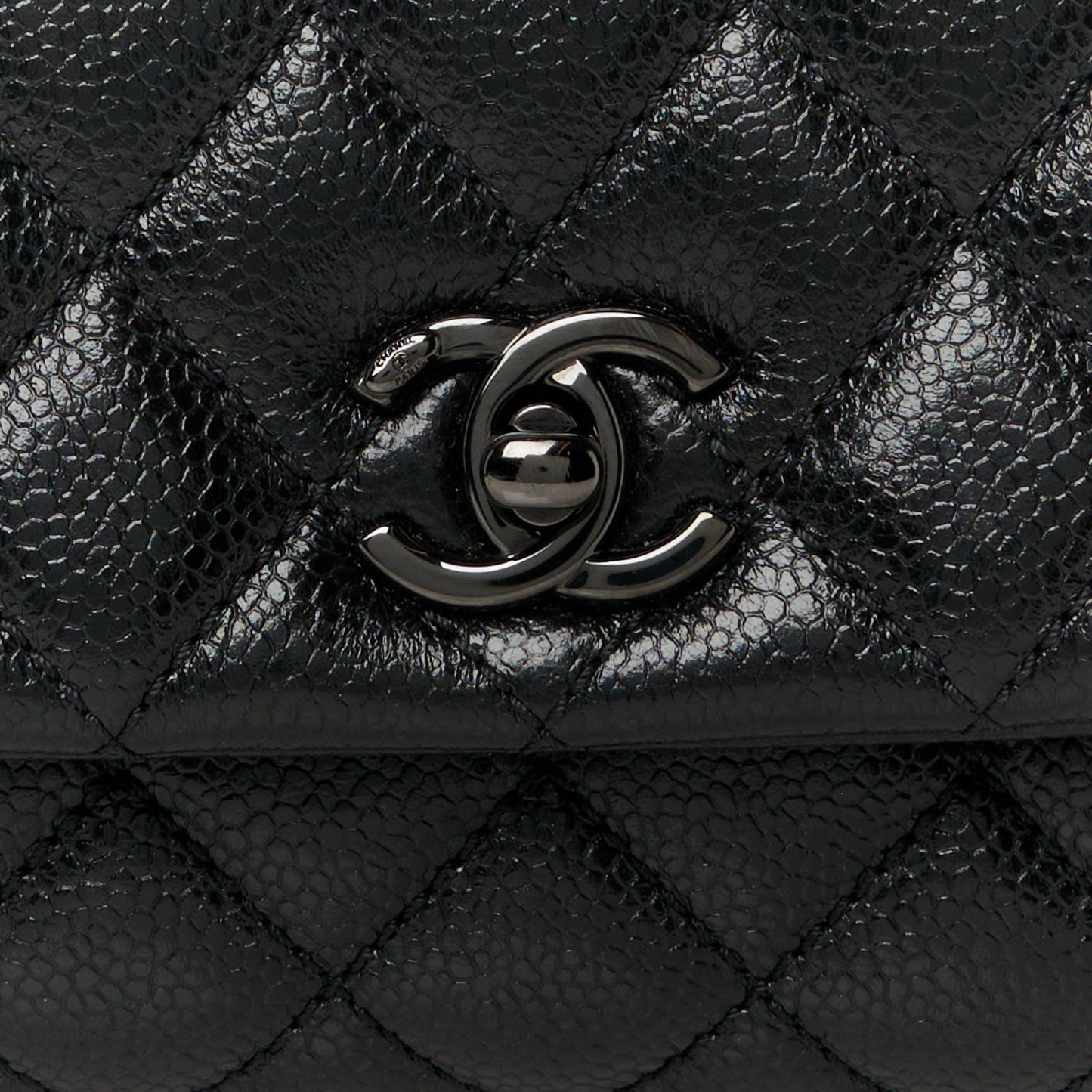 Caviar Quilted Mini Coco Handle Flap So Black