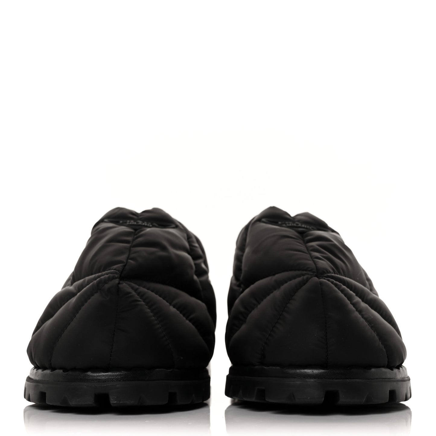 Re-Nylon Piuma Triangle Logo Padded Mens Cinched Slip On Shoes 8 Black