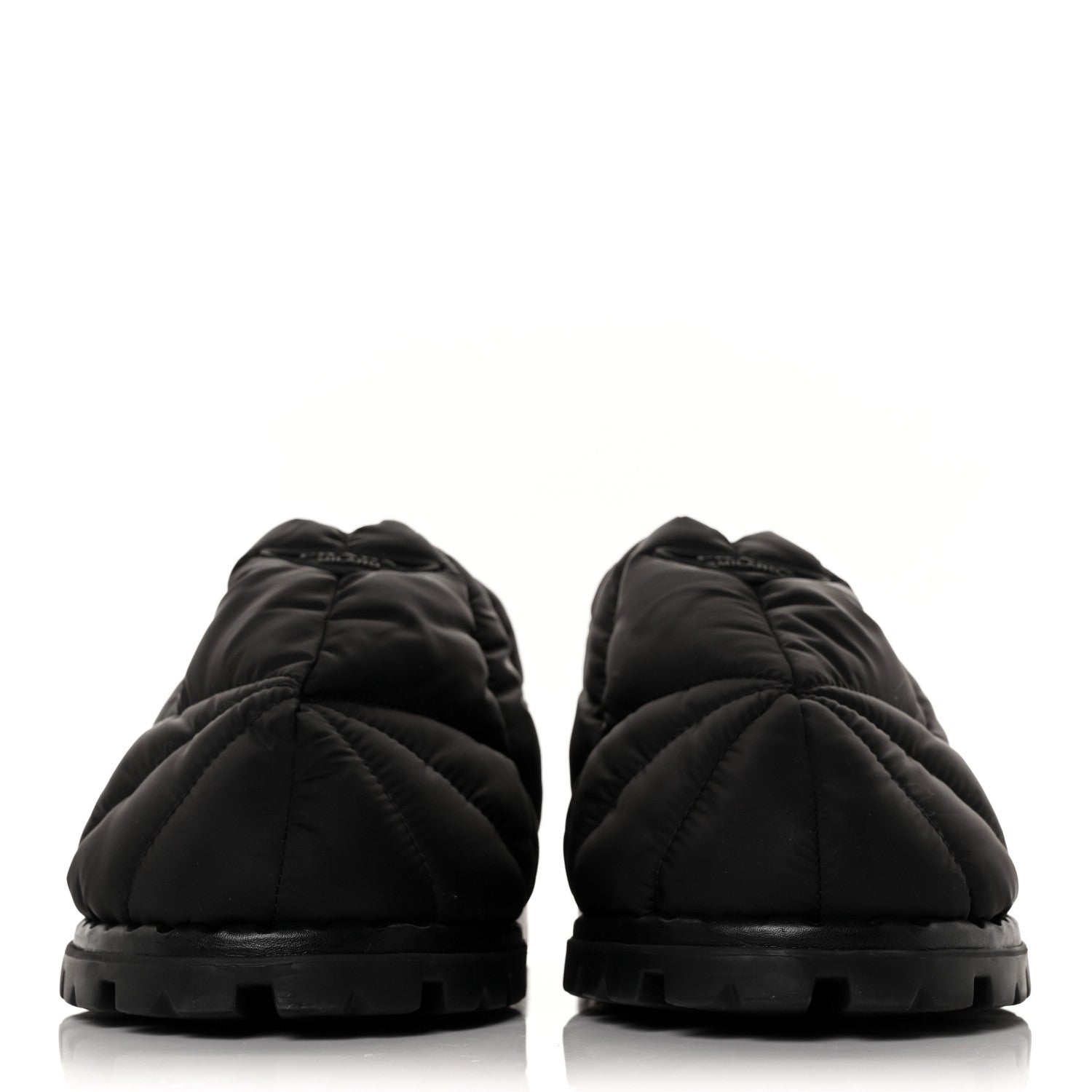 Prada Re-Nylon Piuma Triangle Logo Padded Mens Cinched Slip On Shoes 8 Black 2 of 7