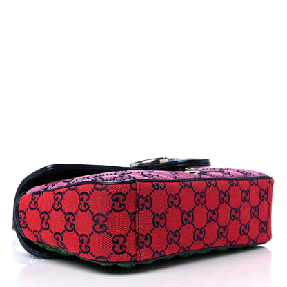 Gucci Monogram Multicolor Matelasse Diagonal Small GG Marmont Shoulder Bag Light Blue Pink Blue Green Red 4 of 10