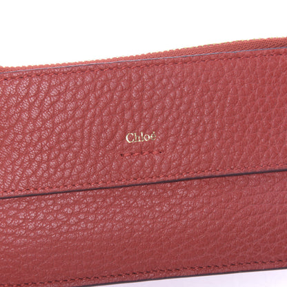Chloe Grained Calfskin Drew Card Holder Earthy Red 8 of 8