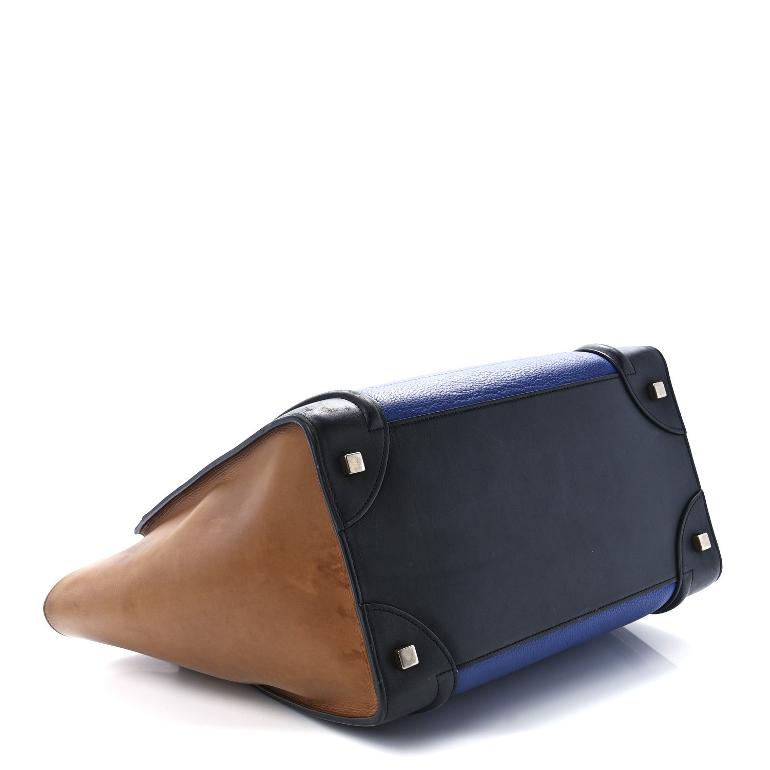 Celine Grained Calfskin Nubuck Mini Tri-Color Luggage Royal Blue 4 of 12