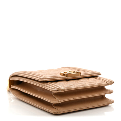 Chanel Caviar Quilted North South Boy Flap Beige 4 of 10