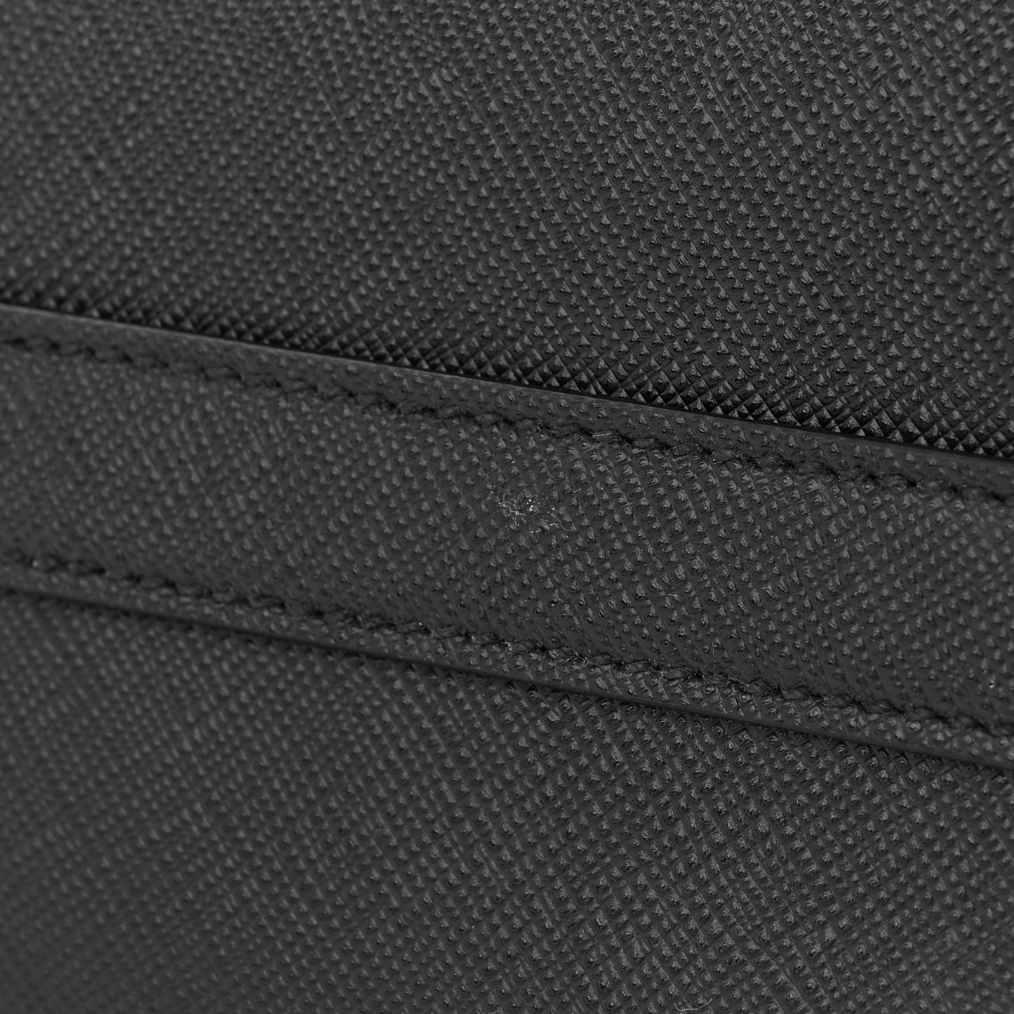Saffiano Lux Logo Embossed Large Shoulder Tote Handbag Black