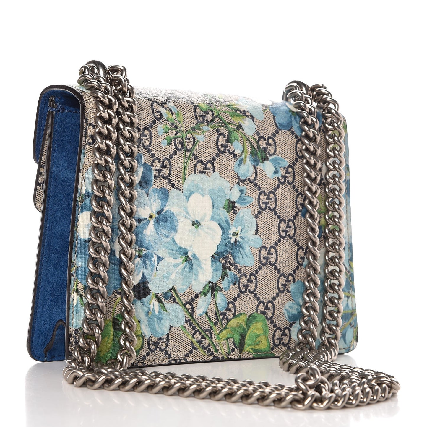 GG Supreme Monogram Blooms Mini Dionysus Shoulder Bag Beige Navy Vintage Blue