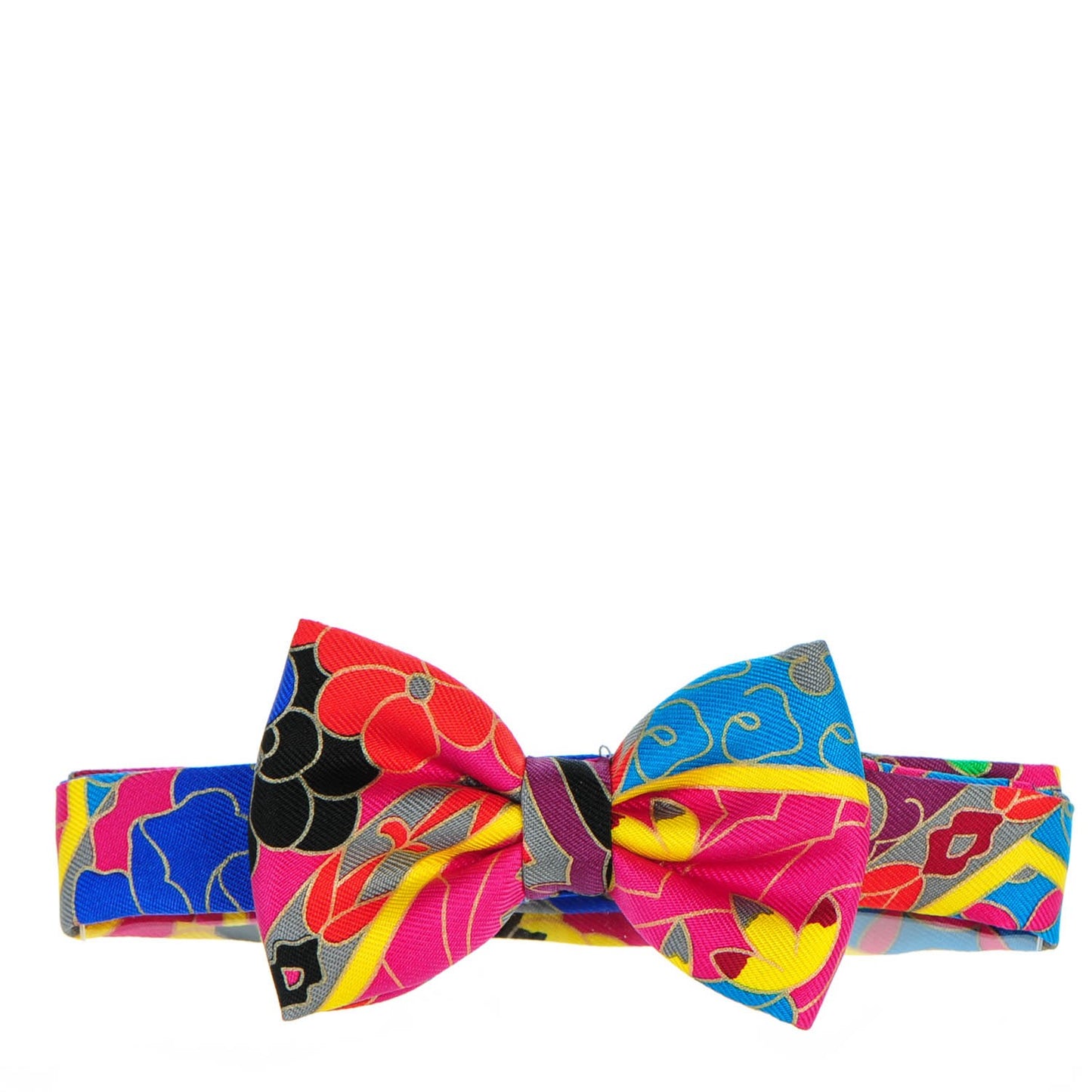 Silk Twill Collections Imperiales Bow Tie Noir Bleu Fuchsia
