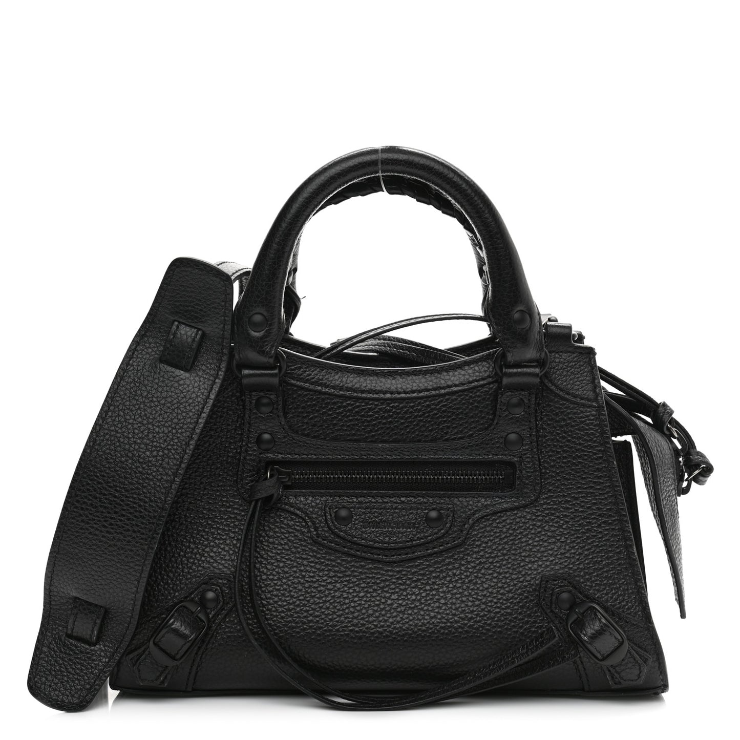Grained Calfskin Neo Classic Black Hardware Mini City Black