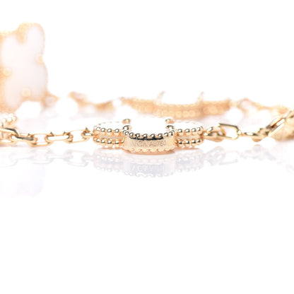 Van Cleef & Arpels 18K Yellow Gold Mother of Pearl 5 Motifs Vintage Alhambra Bracelet 5 of 8