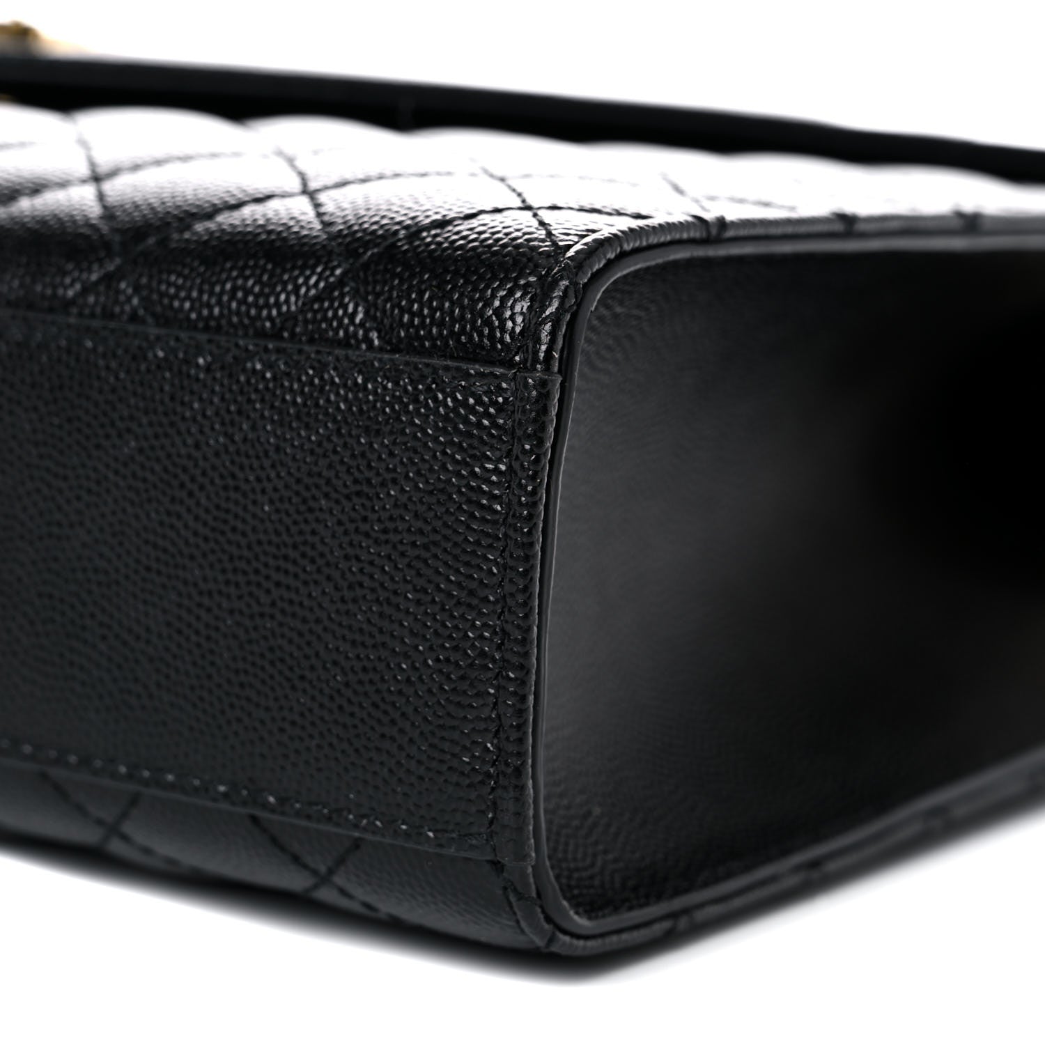 Saint Laurent Grain De Poudre Textured Mixed Matelasse Large Triquilt Monogram Satchel Black 10 of 10