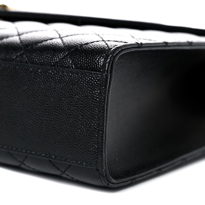 Saint Laurent Grain De Poudre Textured Mixed Matelasse Large Triquilt Monogram Satchel Black 10 of 10