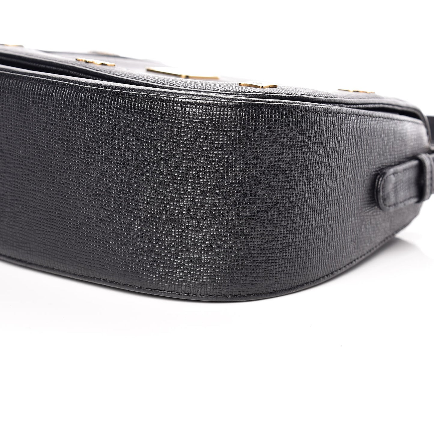Saffiano Studded Crossbody Black